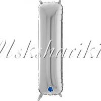 Фольга БУКВА I 26" Silver (Серебро)
