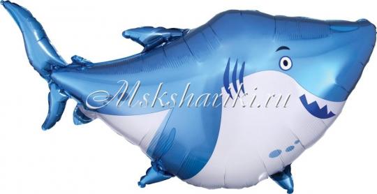 Шар (38''/97 см) Фигура, Акула, Голубой