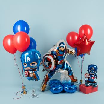 Шар 3D (58''/147 см) Фигура на подставке, Мститель Капитан