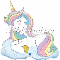 Шар (39''/99 см) Фигура, Нежный единорог на облаках